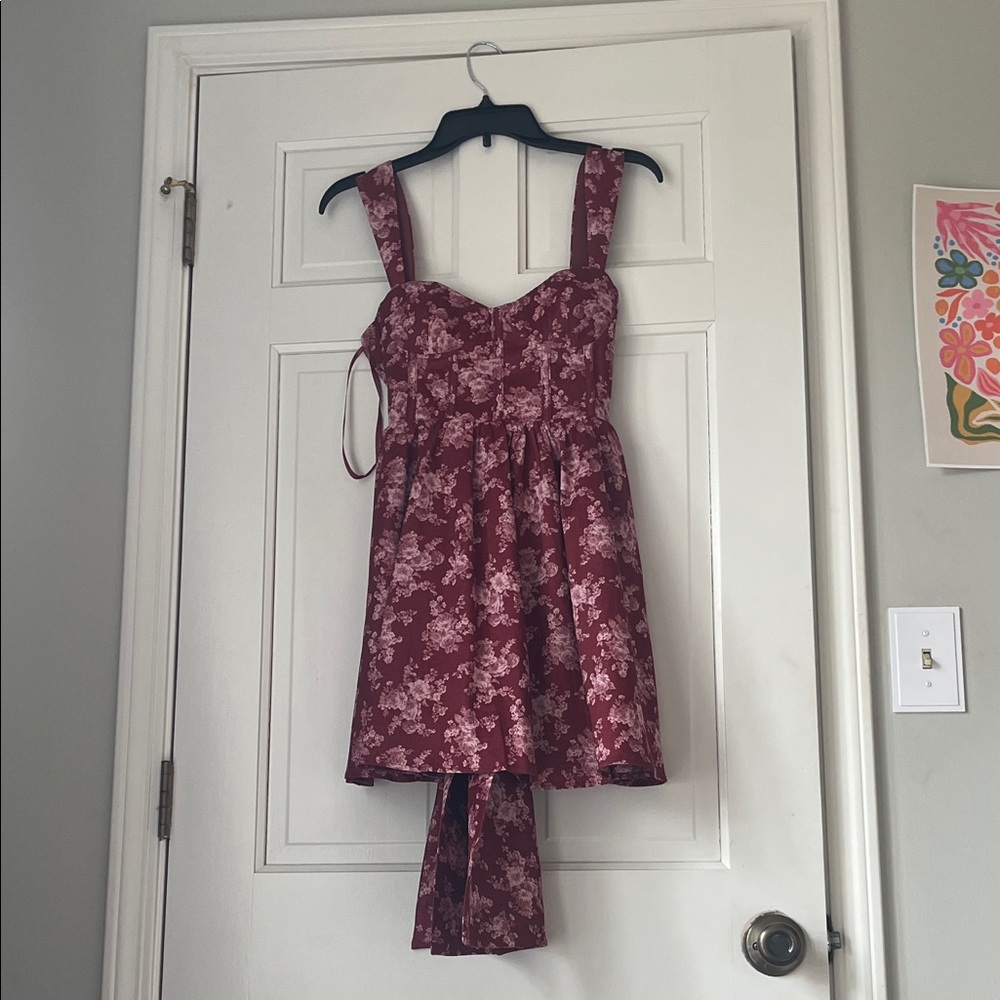 Altar'd State Burgundy Floral Mini Dress
